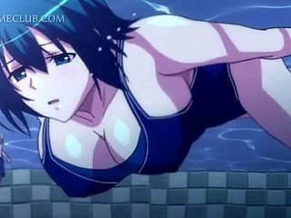 Trzy rogowej kołki Shagging słodkie anime shuck wodą
