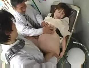 Pregnant Japanese girl toys herself in a sickbay