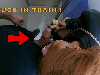 Nymphomaniac żona ssać nieznany feature w pociągu!