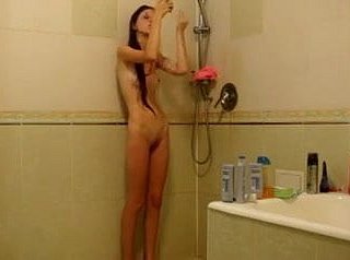 Scrawny sweeping under be transferred to shower