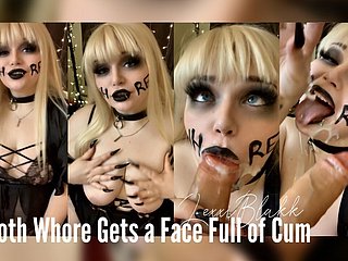 Goth Call-girl mendapat wajah penuh dengan cum (pratinjau)