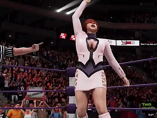 Cassandra graze Sophizia vs Shermie graze Ivy - Terribile the final blow !! - WWE2K19 - Waifu Wrestling