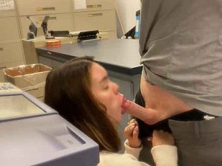 Caught Jerking Off Convenient Meeting - Secretary Gives Blowjob And Takes Public Cumshot