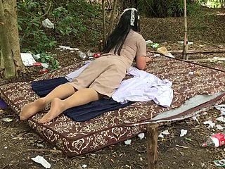 Thai ladyboy cikgu unaccompanied outdoor