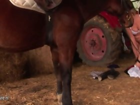 Effie complacer a sí misma a un caballo