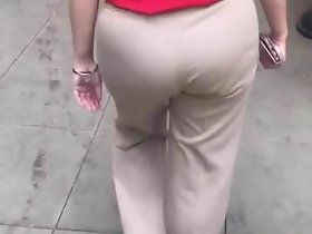 Chubby booty Mexican GILF forth kickshaws dress pants vpl